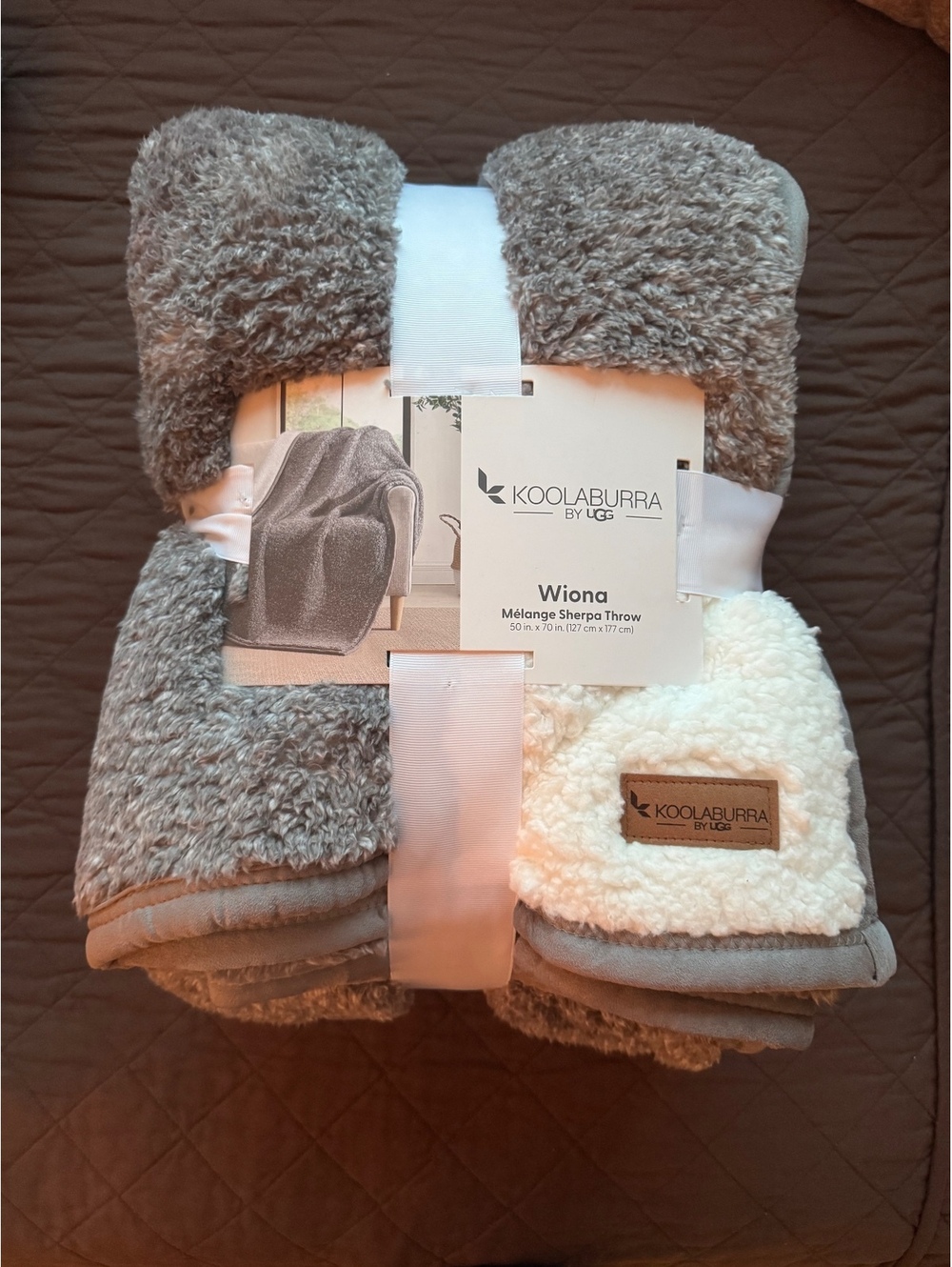 Koolaburra by UGG Wiona Mélange Sherpa Throw Blanket, 50 x 70 inches, Gray